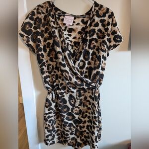 Animal Print Crossover Romper
